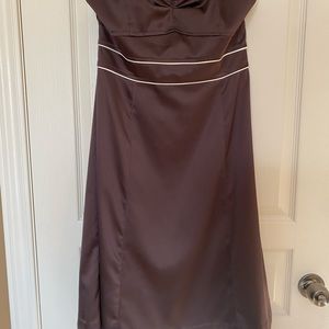 Brown satin cocktail dress